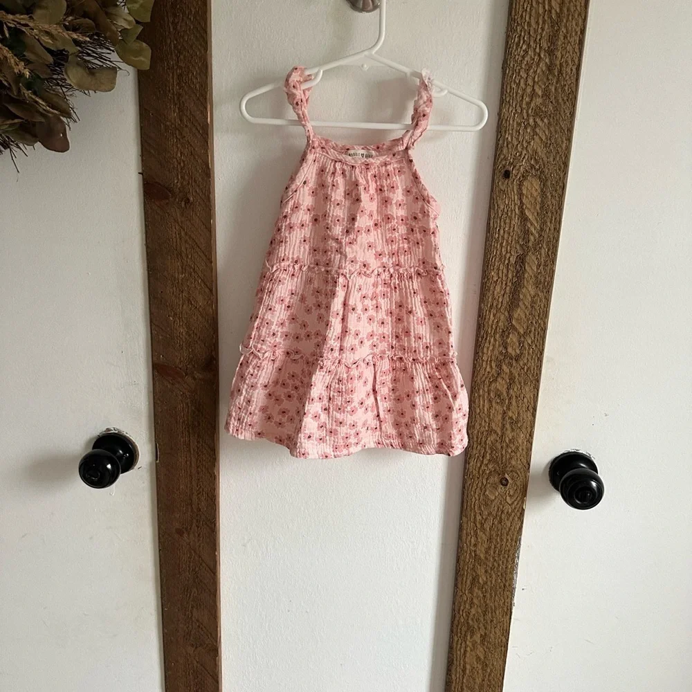 Rabbit Bear Organic Cotton Boho Floral Dress 24m Baby Toddler Girl EUC